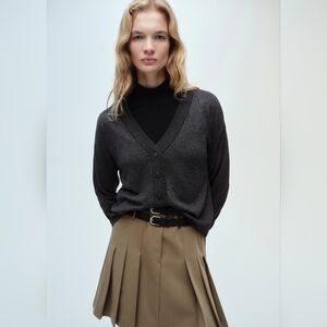 MNG Mango Gray knit Cardigan Small S